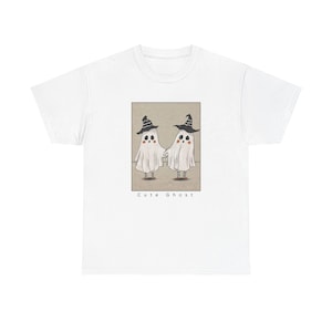 Cute Ghost Unisex Tee, Halloween Graphic Shirt, Spooky Ghost T-Shirt, Halloween Costume, Halloween Night Outfit, Ghost Lover Gift, Halloween
