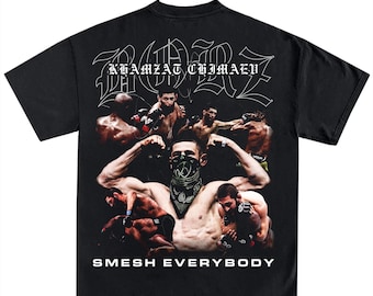 Khamzat Chimaev BORZ Jumbo Back Print UFC Vintage Cotton T Shirt