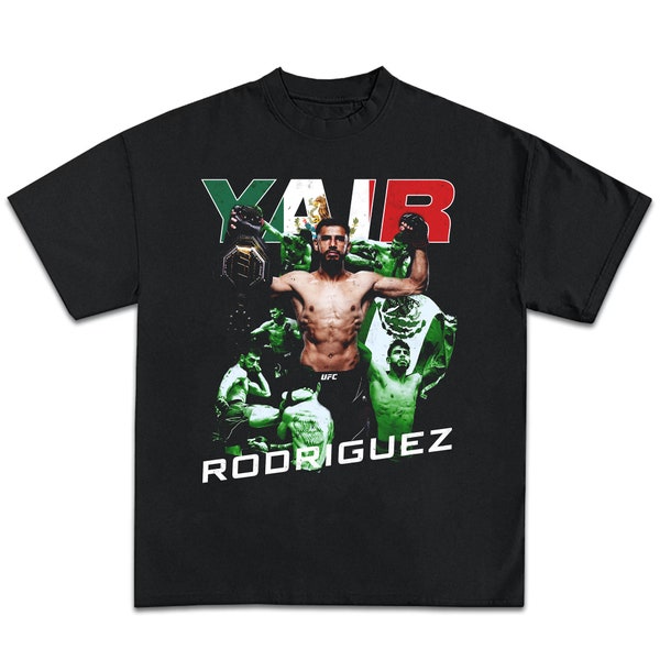 Yair Rodriguez UFC Vintage Cotton T Shirt Black Graphic MMA Mexican Fighter Champion Unisex Boxy Fit Fan Bootleg Streetwear