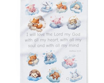 Babysegen Decke, Baby werfen, Glaube werfen, Matthäus 22:37 Decke Geschenk