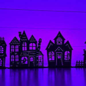 6&quot;, Halloween Haunted House Decor, Wood Haunted House Silhouette, Haunted House, Halloween Decorations, House Silhouette, Spooky Silhouette