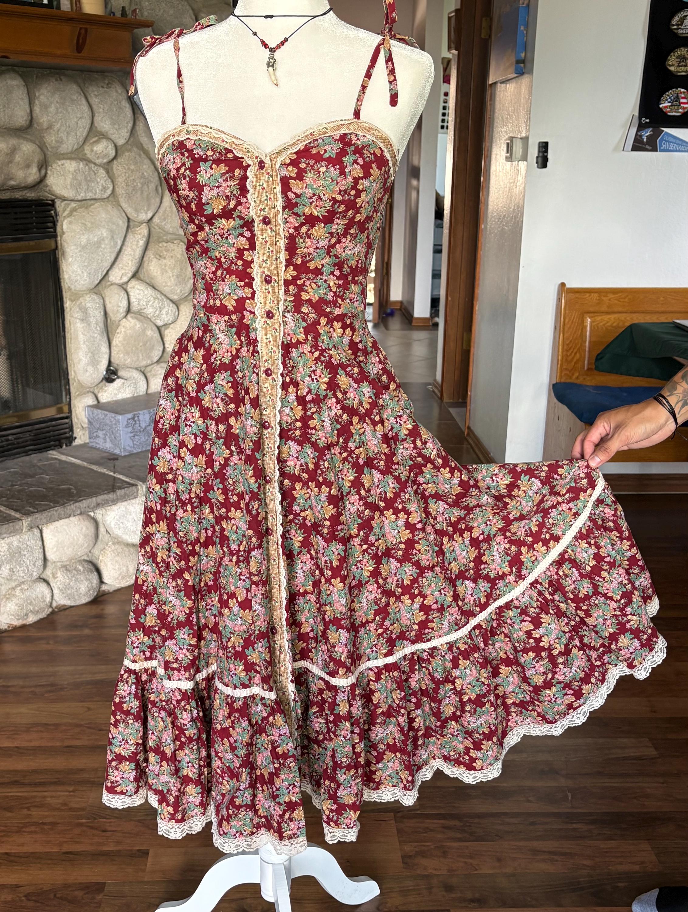 Gunne Sax Red Dress - Etsy