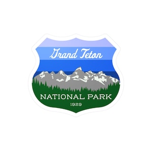 Grand Teton Sticker, National Park Sticker, Wyoming Sticker, Idaho Sticker, Vinyl Sticker, Outdoors, Adventure, Hiking, Camping, Mountains