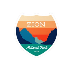 Zion Sticker, National Park Sticker, Utah Sticker, Vinyl Sticker, Outdoors, Adventure, Hiking, Camping, Mountains