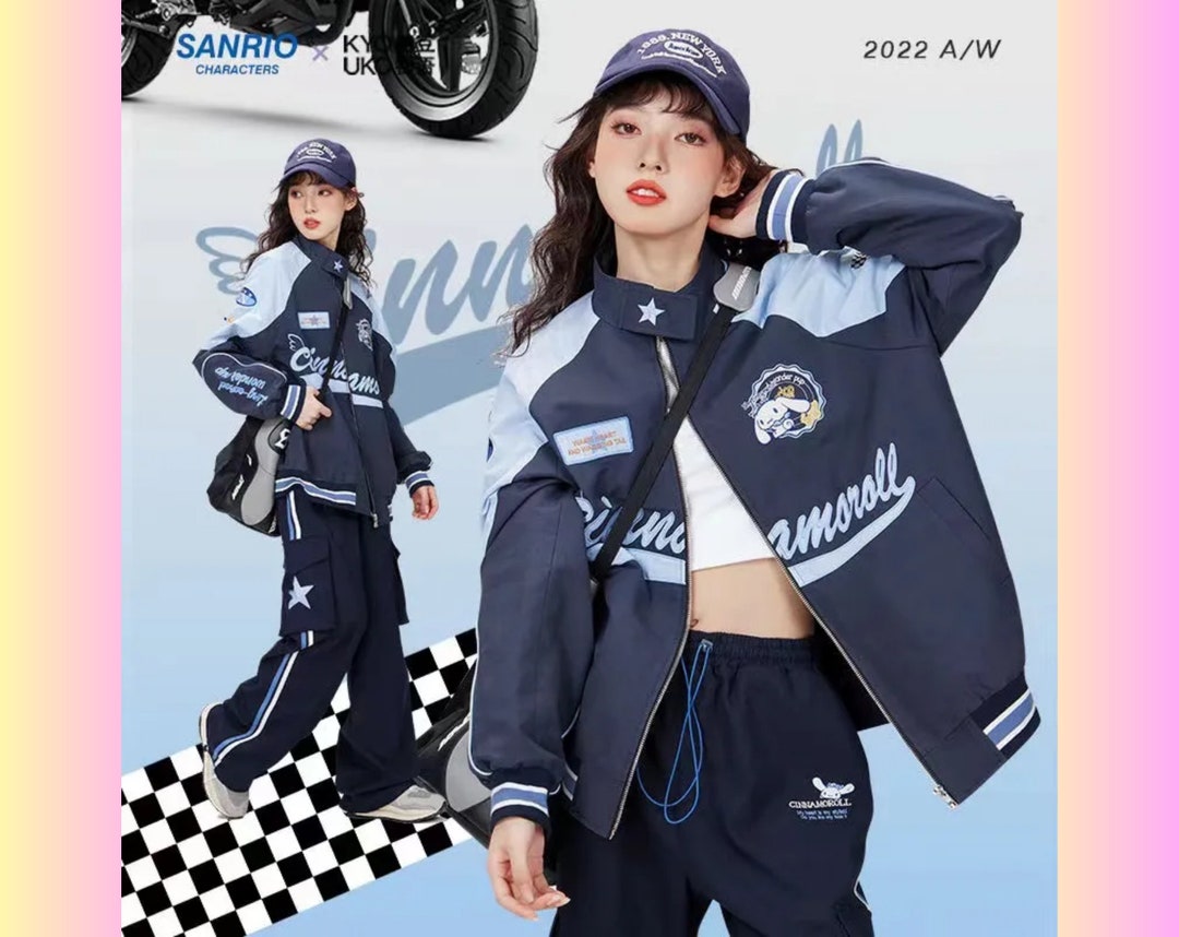 Cinnamoroll Y2K Jacket Cinnamoroll Racer Jacket Kawaii Biker Etsy