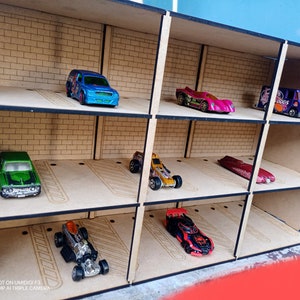 Parkeerplaatsdisplay met 3 niveaus, 3D-puzzel, 18 gegoten auto's 1:64