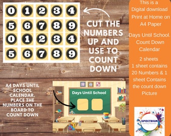 Starting School Count Down Calendar Fist Day of School Printable Pdf Autism  Visual Aid Back to School Special Needs Chart Pec - Etsy