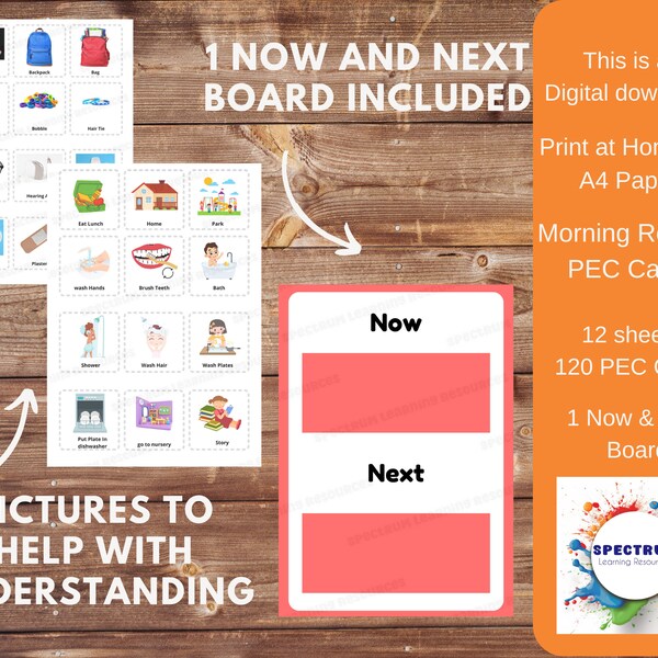 Morning School Pec cards and Board - ASD - Autism - Visual Aid - Daily Schedule - Learning Difficulty - Routine - pre School - Printable