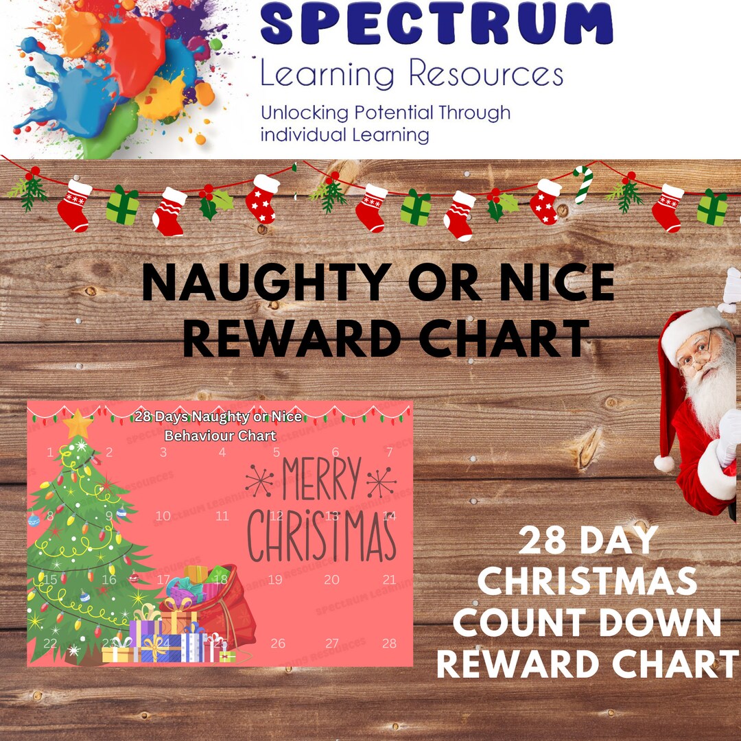 Naughty or Nice Behaviour Chart Christmas Behaviour Chart - Etsy