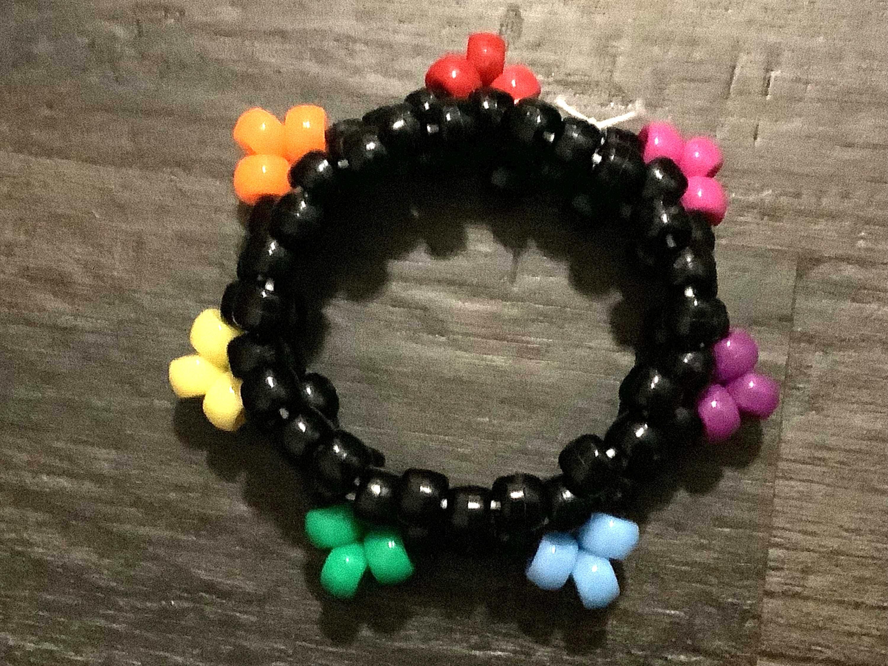 Rainbow Kandi Spiked Cuff - Etsy