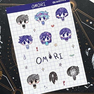 Omori Cute Vinyl Sticker Sheet