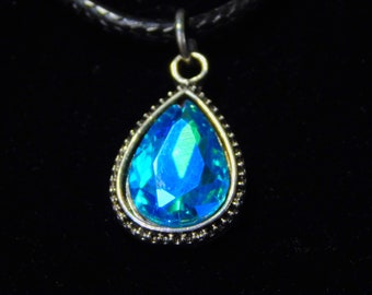 Aqua Blue Green Pendant Necklace