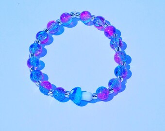 Blue and Purple Mushroom Bracelet