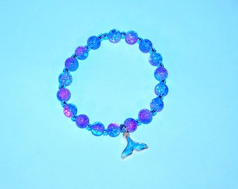 Blue Whale Tail Charm Bracelet