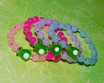 Colorful Glass Bead Frog Bracelets