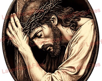 Laser Cut File | 3D Illusion | Laser Burn PNG | Laser Engrave File | Laser Digital Design File | Jesus | Religious | God | Cross | Christ