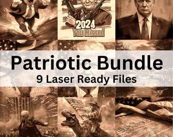 Patriotic Bundle | Laser Files Bundle | Laser Burn PNG | 3d Illusion | Engraving | American | Donald Trump | Patriotic | United States