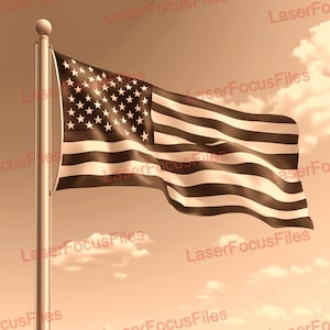 3D Illusion | Laser Burn PNG | Laser Cut File | Laser Engrave File | Laser Digital Design File | American Flag | Patriotic | USA