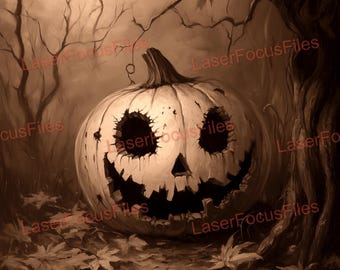 Laser Burn PNG | 3D Illusion | Laser Cut File | Laser Engrave File | Laser Digital Design File | Halloween | Pumpkin | October | Haunted