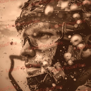 Laser Cut File | 3D Illusion | Laser Burn PNG | Laser Engrave File | Laser Digital Design File | Navy Seal | Armed Forces | Underwater