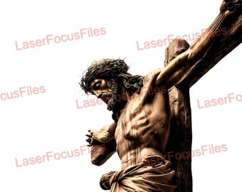 3D Illusion | Laser Burn PNG | Laser Cut File | Laser Engrave File | Laser Digital Design File | Jesus Cross | Died for Sins | Crucifixion