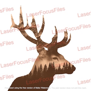Laser Burn PNG | 3D Illusion | Laser Cut File | Laser Engrave File | Laser Digital Design File | Deer | Hunting | Buck | Doe | Wildlife