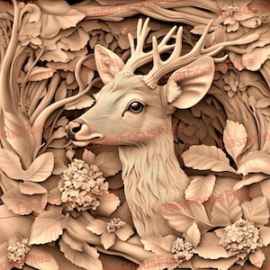 3D Illusion | Laser Burn PNG | Laser Cut File | Laser Engrave File | Laser Digital Design File | Deer | Hunting Season | Buck | Doe | Animal