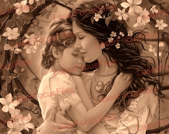 File tagliato al laser / Illusione 3D / PNG bruciato al laser / File inciso al laser / File di progettazione digitale al laser / Festa della mamma / Figlia / Amore / Matrimonio