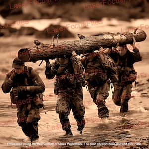 Laser Engrave File | Laser Burn PNG | 3D Illusion | Laser Cut File | Laser Digital Design File | Navy Seal | Military | Hell Week | Marine