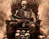 Laser Cut File | 3D Illusion | Laser Burn PNG | Laser Engrave File | Laser Digital Design File | American Flag | Skull | Gun | Patriotic