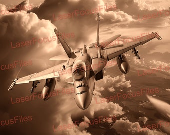 Laser Burn PNG | 3D Illusion | Laser Cut File | Laser Engrave File | Laser Digital Design File | Fighter Jet | F-35 | Airforce | American