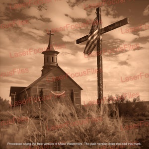 Laser Cut File | 3D Illusion | Laser Burn PNG | Laser Engrave File | Laser Digital Design File | Church | Jesus | Cross | Patriotic | USA