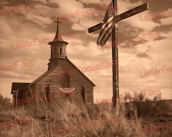 Laser Cut File | 3D Illusion | Laser Burn PNG | Laser Engrave File | Laser Digital Design File | Church | Jesus | Cross | Patriotic | USA