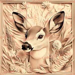 3D Illusion | Laser Burn PNG | Laser Cut File | Laser Engrave File | Laser Digital Design File | Deer | Hunting Season | Buck | Doe | Animal