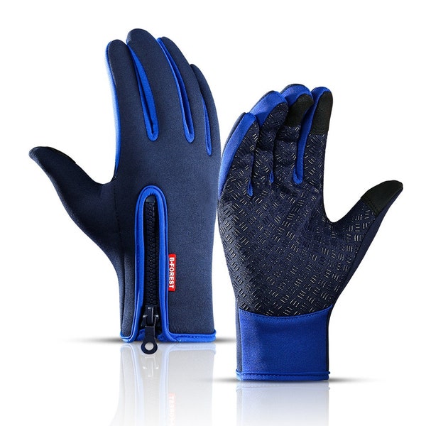 Winter Gloves Warm Touchscreen Sport Splash-proof Skiing Cycling Snowboard Nonslip Zipper Gloves