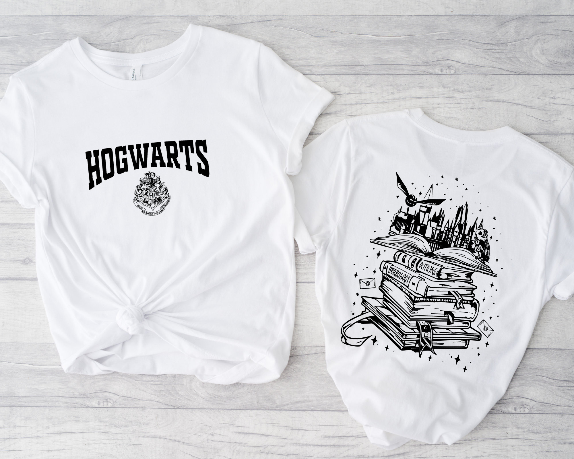Discover Wizard Castle Hogwarts Bookish Magic World Double Sided T-Shirt