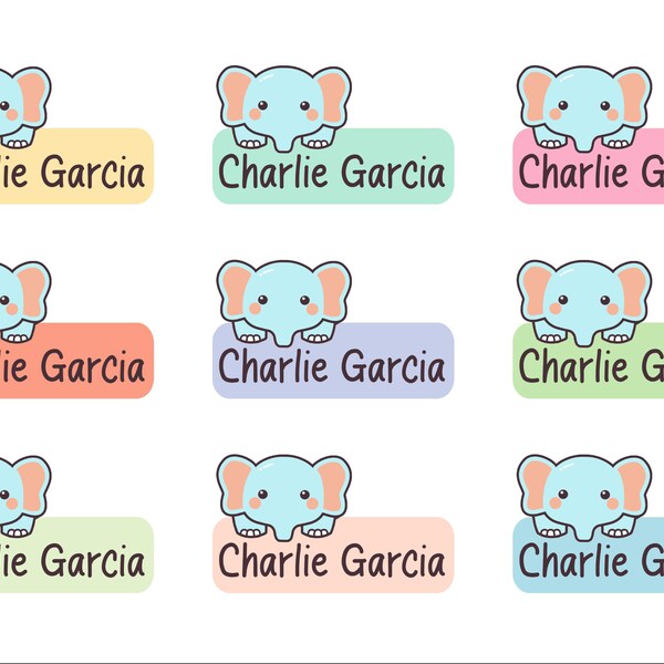 Elephant Labels Etsy