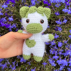 Homemade Crochet Cow With Heart Detail