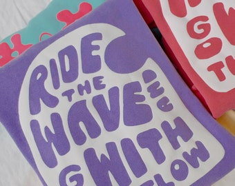 Ride the wave comfort colour sweatshirt, crewneck kleurrijk hoody hawaii sweatshirt