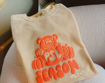 PSL-sweatshirt in comfortkleur, kleurrijk herfstsweatshirt met ronde hals, starbuck Pumpkin Spice Latte