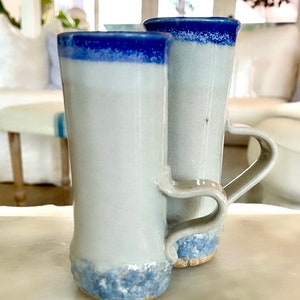 Pair of Vintage Mid Century SALT Glazed Pottery Cups