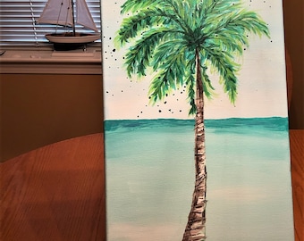 Palm Tree. Original acrylic painting on stretched canvas