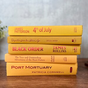 YELLOW Decorative Real Hardback Colored Book Set for Home Decor and Styling, Books by Color, Shelf Decor, Interior Design image 2