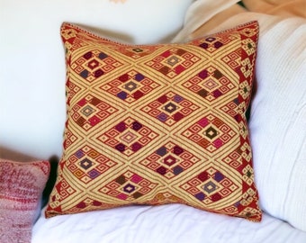 Chiapas Mexico Diamond Brocade Pattern Embroidered Pillow Cases