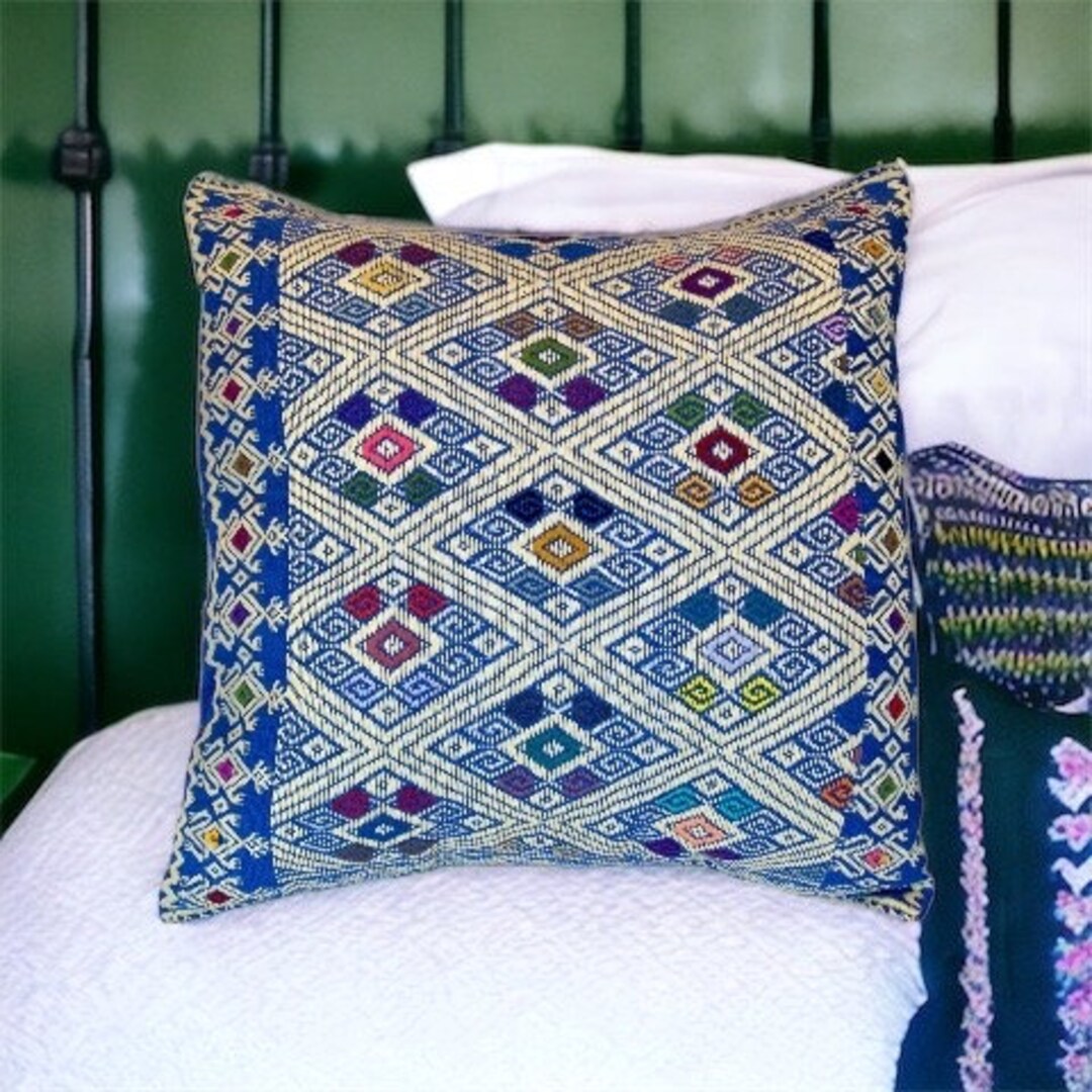 Chiapas Mexico Diamond Brocade Pattern Embroidered Pillow Cases - Etsy