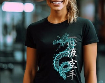 Isshinryu Karate Light Blue Dragon Softstyle T-Shirt