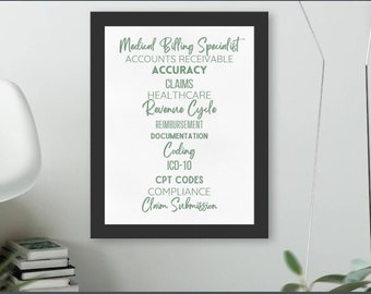 Medical Biller Office Decor - Inspiring Word Art for Healthcare Professionals- Sage Green Print