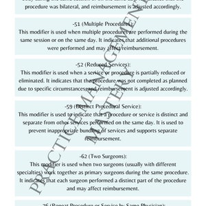 Common CPT Modifiers Guide- Digital Download! - Etsy