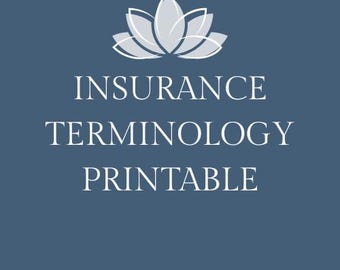 Medical Insurance Terminology Printable