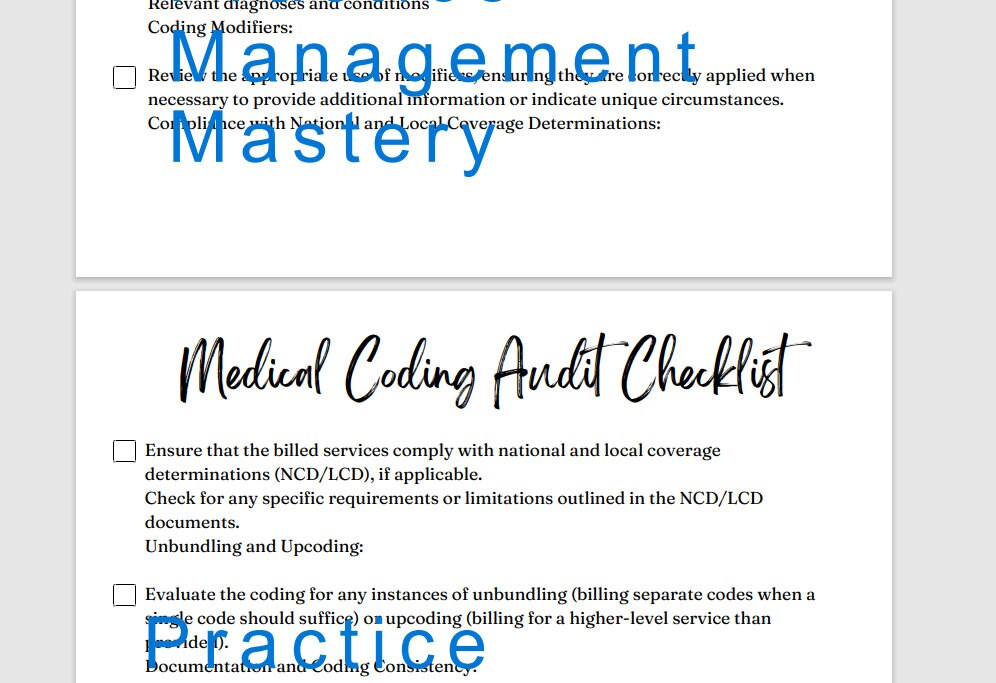 Medical Coding Audit Checklist - Etsy